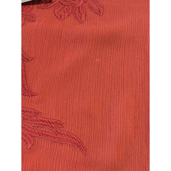 Anthropologie Apparel Tiny Embroidered Floral Tunic Rust Orange Size Medium NWT - Picture 8 of 16